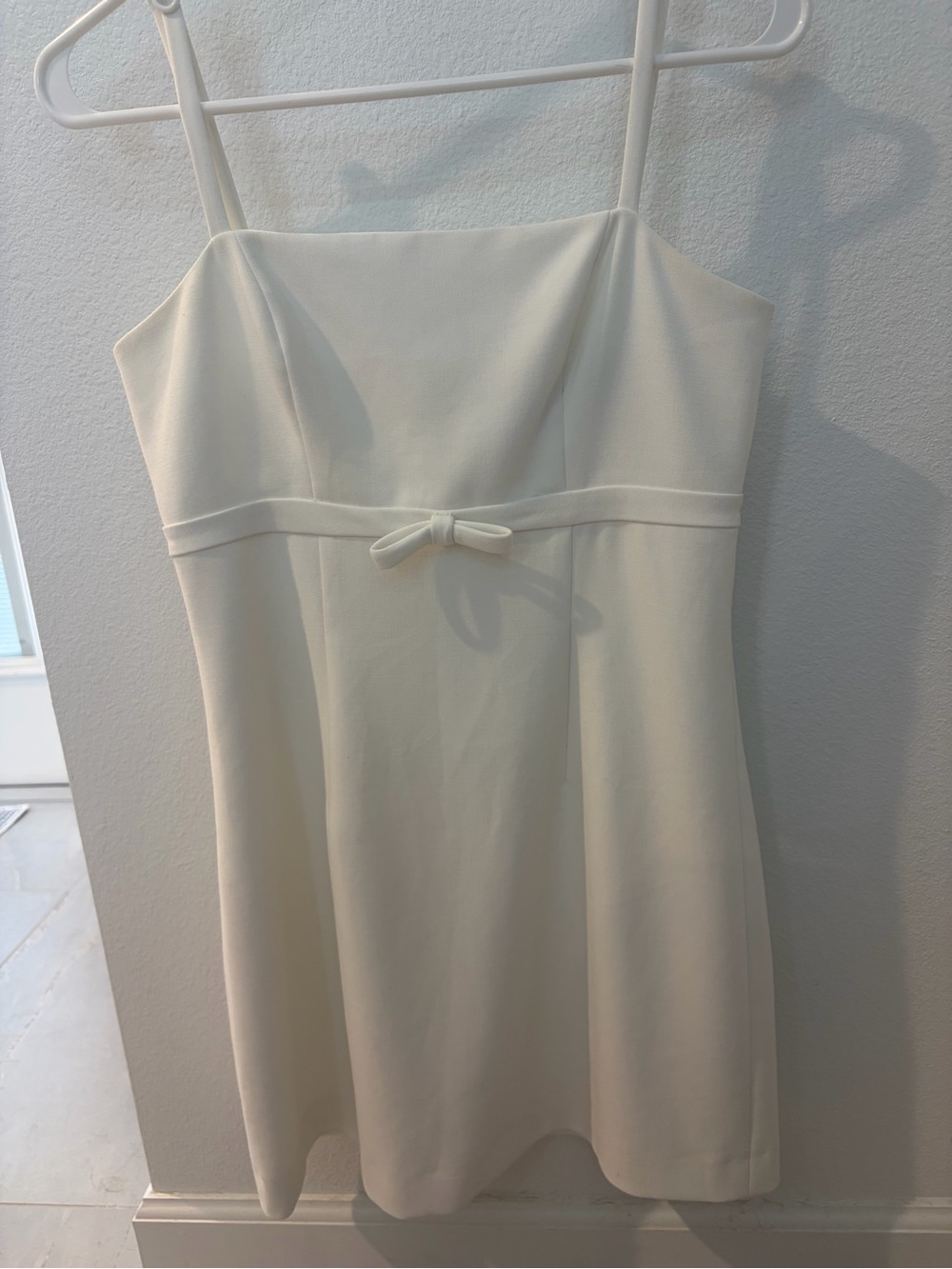 French Connection White Dress with Waist Bow